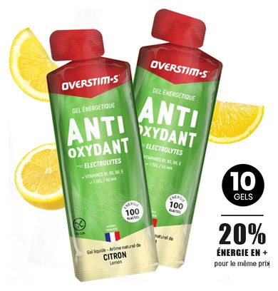 Paquete 3+1 Gratuito OVERSTIMS Gel Energético Líquido Antioxidante Limón