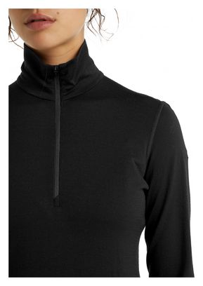 Langarmtrikot Damen Icebreaker 200 Oasis Half Zip Schwarz