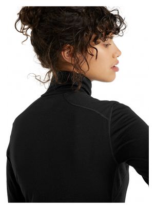 Langarmtrikot Damen Icebreaker 200 Oasis Half Zip Schwarz