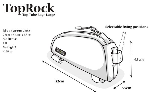 Sacoche de Cadre Pack2Ride TopRock Large 1L Noir