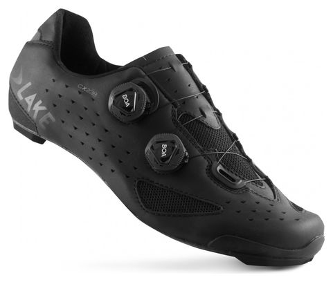 Zapatillas de carretera Lake CX238-X negras - Modelo horma ancha