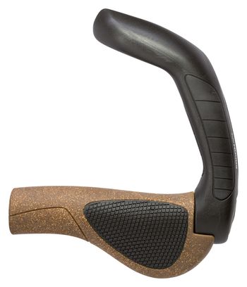 Ergon GP5 BioKork Grips with Bar End Brown Black