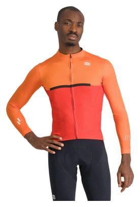 Sportful Pista Thermal Maglia a maniche lunghe rosso/arancio