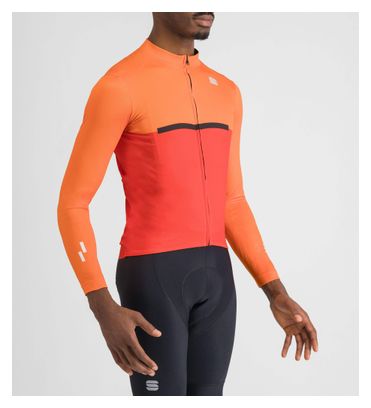 Sportful Pista Thermal Maglia a maniche lunghe rosso/arancio