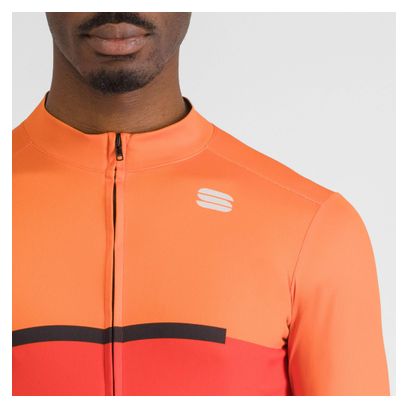 Sportful Pista Thermal Maglia a maniche lunghe rosso/arancio