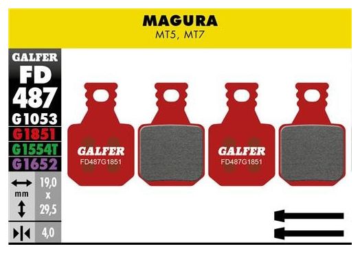 Paire de Plaquettes Galfer Semi-Métallique Magura MT5 MT7 Advanced