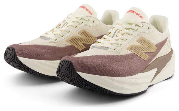New Balance FuelCell Rebel v5 Beige/Bruin Dameshardloopschoenen