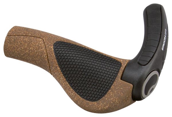 Ergon GP3 BioKork Grips with Bar End Brown Black