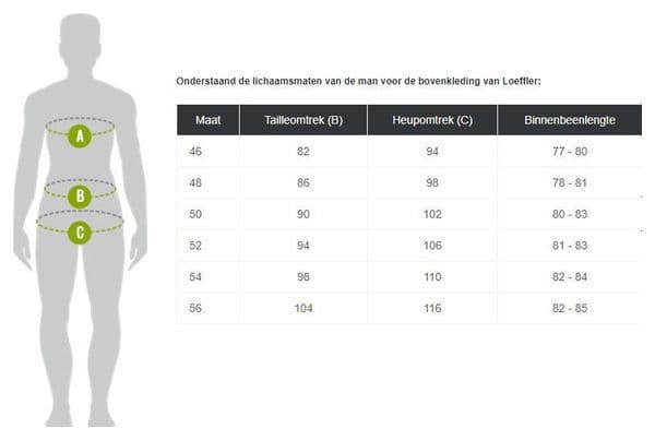 Loeffler cuissard long à bretelles WS sans peau de chamois pour homme - Noir