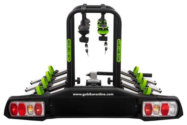 Porte-Vélos sur Boule d'Attelage ZENITH 4 pour 4 vélos - Basculant - Antivol - Installation Facile - Transport Sécurisé - 15kg/rail (max. 60kg)