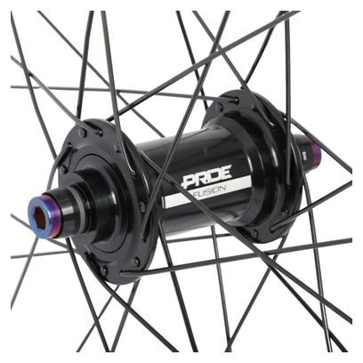 Paire de Roues Carbone Wave Expert 20 Pride Fusion Disc 10mm Noir Mat