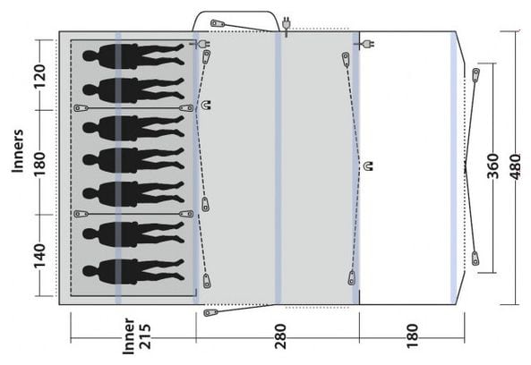 Tente gonflable Outwell Sundale 7PA