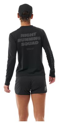 Compressport Performance Night Running Squad hardloop-T-shirt, zwart, dames