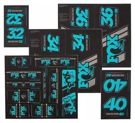 Fox Racing Shox Heritage 2019 Stickers Gabel und Shock Teal