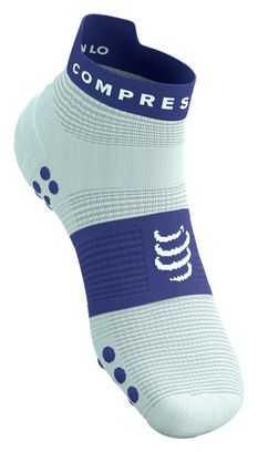 Calcetines Compressport Pro Racing V4.0 Run Low Blanco/Azul