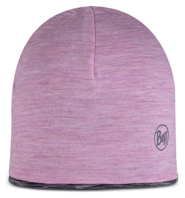 Buff Merino Reversible Children's Beanie Pink/Gray