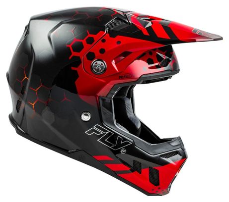 Integralhelm Fly Racing Fly Formula CC Tektonik Schwarz / Rot / Orange