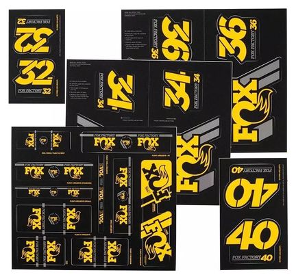 Kit Stickers Fox Racing Shox Heritage Fourche et Amortisseur Jaune