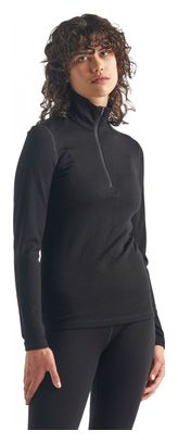 Langarmtrikot Damen Icebreaker 260 Tech Half Zip Schwarz