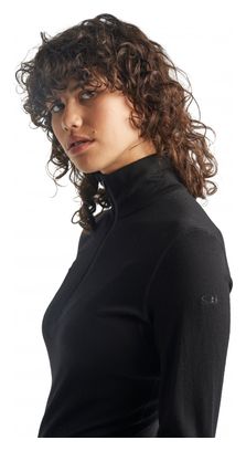Langarmtrikot Damen Icebreaker 260 Tech Half Zip Schwarz