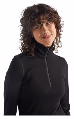 Langarmtrikot Damen Icebreaker 260 Tech Half Zip Schwarz