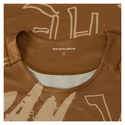 Camiseta de manga corta Endura Singletrack Print marrón para hombre