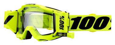100% ACCURI Goggle | Fluo Forecast Yellow | Clear Lenses