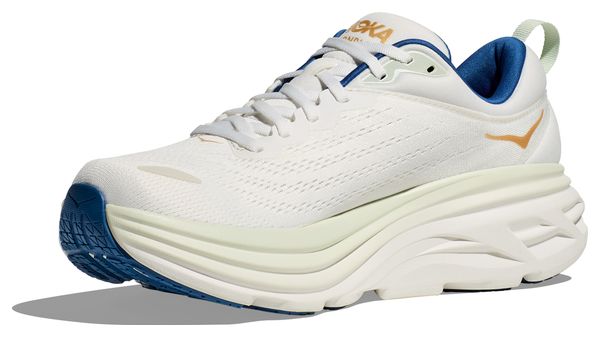 Chaussures Running Hoka Bondi 8 Blanc/Bleu/Or Homme