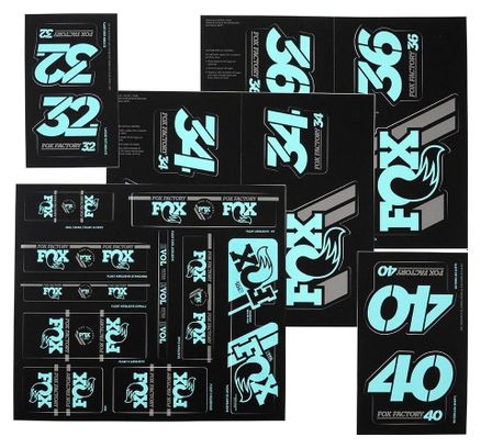 Kit Stickers Fox Racing Shox Heritage Vert Menthe