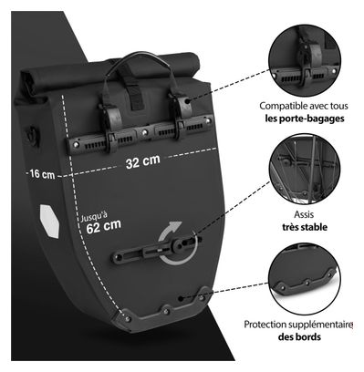 ValkBasic - sacoche de porte-bagages grande et étanche