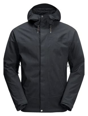 Jack Wolfskin Chaqueta impermeable Kammweg 2L Negra Hombre