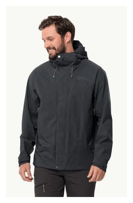 Jack Wolfskin Chaqueta impermeable Kammweg 2L Negra Hombre