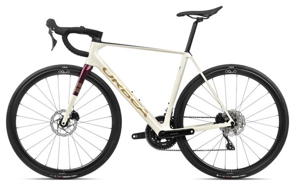 Orbea Orca M35 Road Bike Shimano 105 12S 700 mm Ivory White Burgundy Red 2024