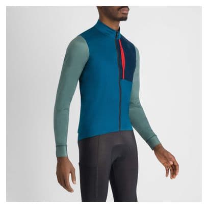 Sportful Supergiara Thermal Blue/Green long sleeve jersey