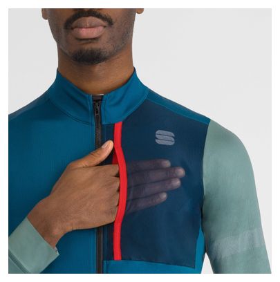 Sportful Supergiara Thermal Blue/Green long sleeve jersey