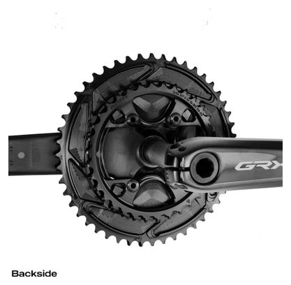 Plateaux Alugear Rond Aero Asymétrique Shimano GRX 11/12 Vitesses Noir