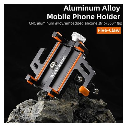 Support de téléphone de guidon de vélo en alliage d'aluminium