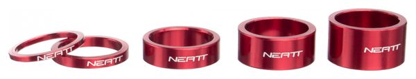 Neatt Kit of Aluminium Spacers (x5) Red
