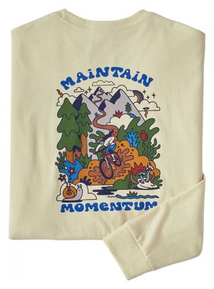 Patagonia L/S Maintain Momentum Pocket T-Shirt Heren Wit L