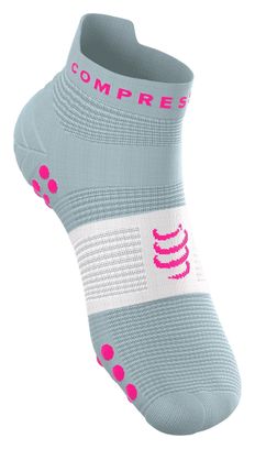 Calcetines Compressport Pro Racing V4.0 Run Low Azul/Rosa
