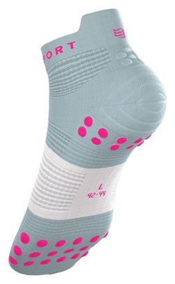 Calcetines Compressport Pro Racing V4.0 Run Low Azul/Rosa