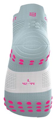 Calcetines Compressport Pro Racing V4.0 Run Low Azul/Rosa
