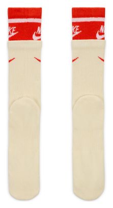 Chaussettes Nike Everyday Plus Cushioned Beige Rouge 