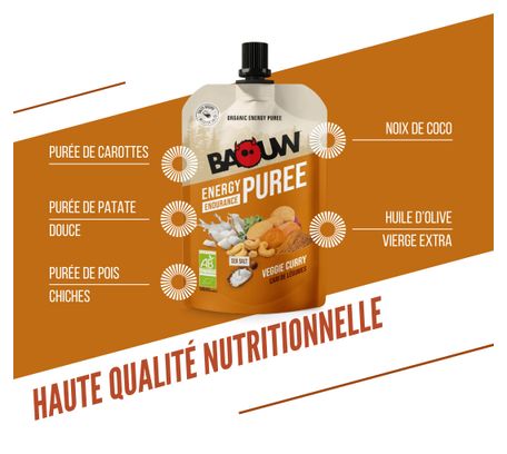Baouw Bio Energieriches Gemüsepüree mit Curry 90 g