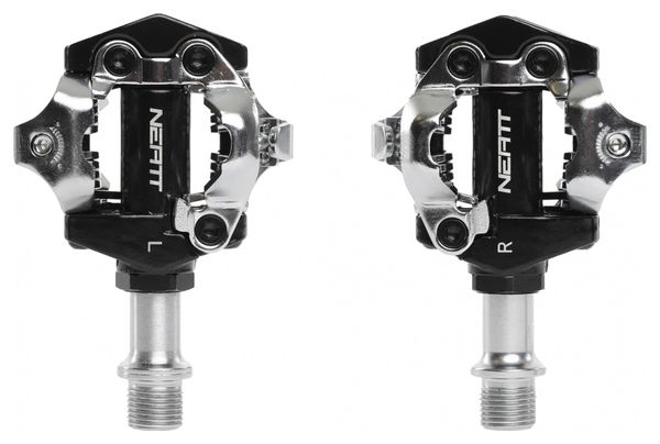 Neatt MTB/Gravel Clipless Pedals SPD Black Silver