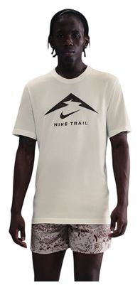 Nike Dri-FIT Trail Logo Kurzarmtrikot Beige Männer