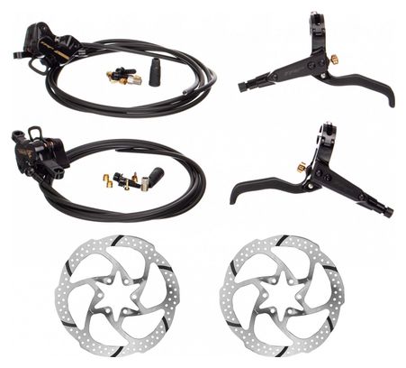 Hydraulic Pair of Brakes 4-piston Rhand 16/14mm gold decal carbon blade