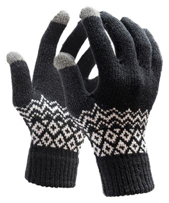 Gants Hiver R2B Gants tactiles tricotés Taille S/M Noir