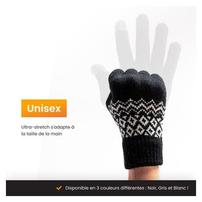 Gants Hiver R2B Gants tactiles tricotés Taille S/M Noir