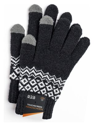 Gants Hiver R2B Gants tactiles tricotés Taille S/M Noir